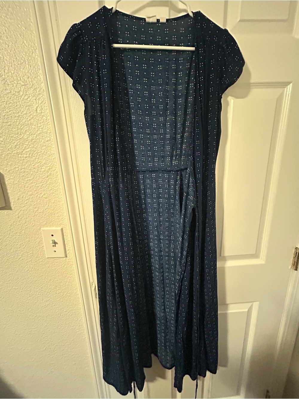 GAP Navy Blue Short Sleeve Swim Coverup Maxi